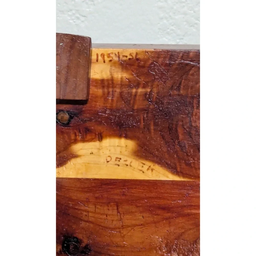 Vintage 1954 - 1956  Wood Trinket/Jewelry Box With‎ Lid Artist Signed & Dated